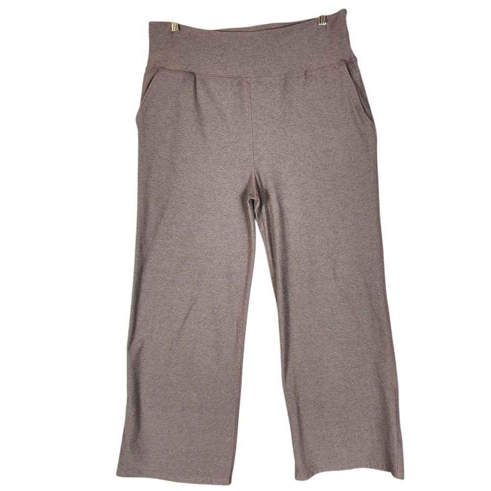 Beyond Yoga Pants XL Brown Space Dye High Waisted Wide Leg Pockets Loungewear
